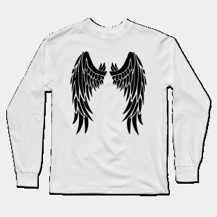 Angel Wings B&W Long Sleeve T-Shirt